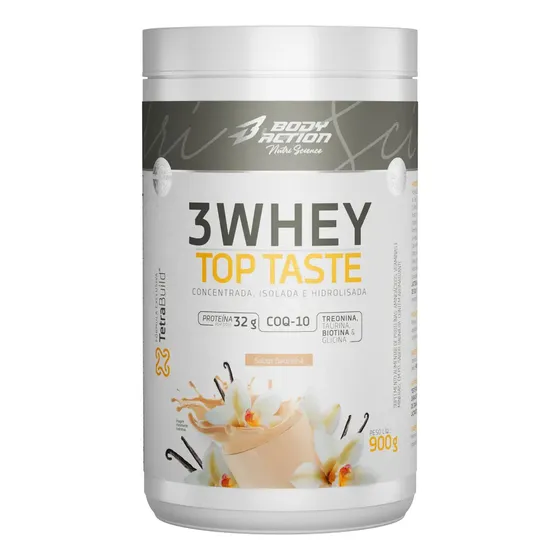 Bodyaction Tradicional Whey 3w Top Taste 900g (concentrado-iso-hidro) - Sabor Baunilha