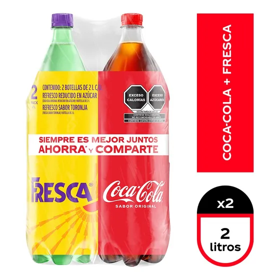 Refresco Coca Cola Y Fresca  2l Bipack