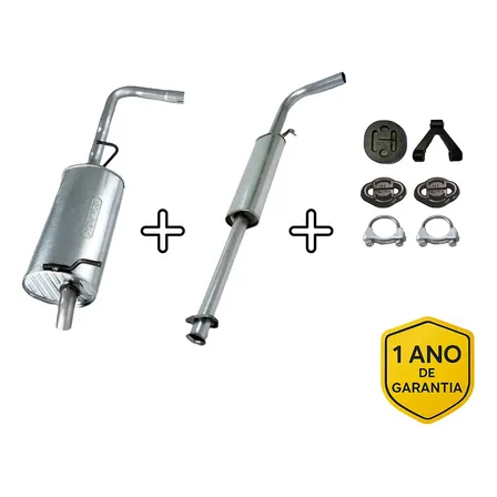 Kit Escapamento Intermediário Traseiro Gol G3 G4 1.0 8v
