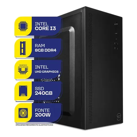 PC Computador Home MCL, Intel i3 8a Geração, 8GB DDR4, SSD 240GB