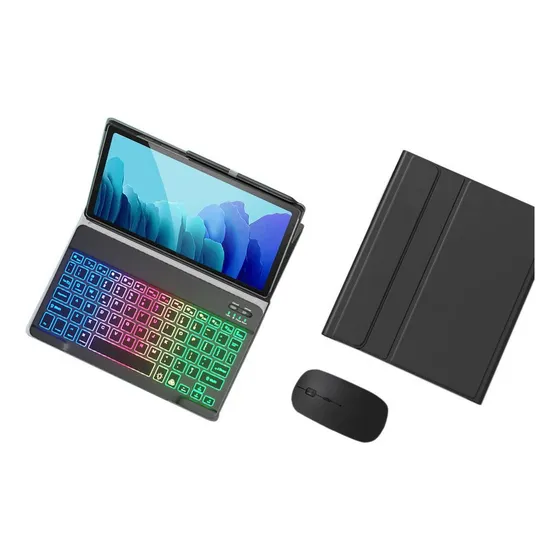 K Capa Arco-íris + Teclado + Mouse Para Galaxy Tab S8 11