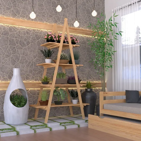 Exhibidor Pirámide De Madera Plegable / Perchero