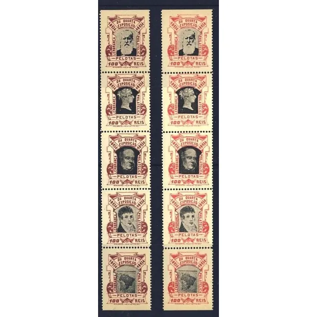 F7371 Brasil 1934 10 Selos Cinderelas 4ª Expo Filat. Pelotas