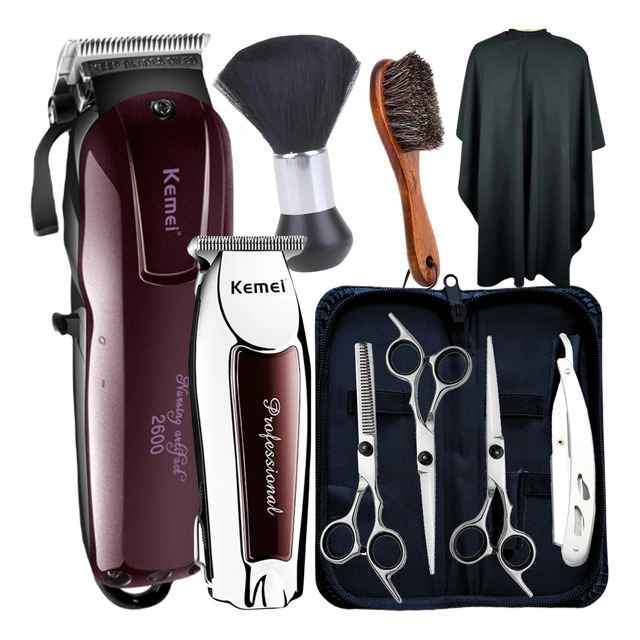 Kit Maquina Cortar Cabelo Tesoura Profissional E Acessórios Kit Maquina Cortar Cabelo Tesoura Profissional E Acessórios