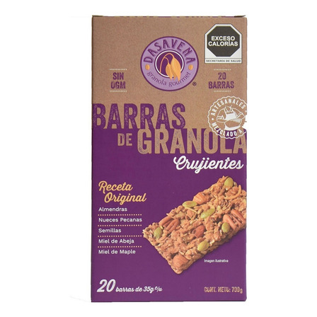 Barras De Granola Artesanales Dasavena 20 Piezas Riquisimas! Barras De Granola Artesanales Dasavena 20 Piezas Riquisimas!