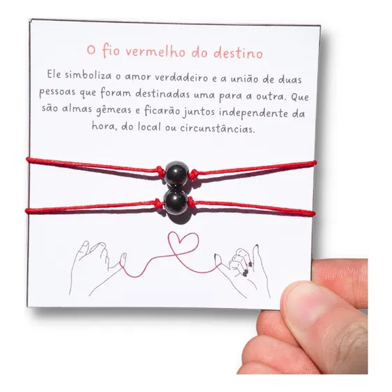 Kit Pulseira Akai Ito Magnética Para Casal Your Name Com Imã
