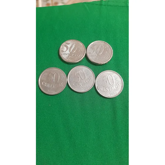 Kit Moedas Antigas De 50centavos 3 De 1994e2 Doano De 2003