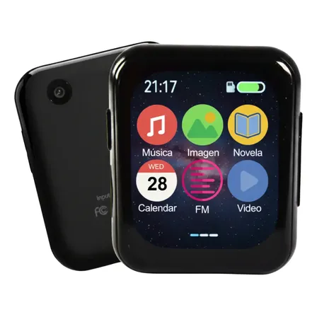 Reproductor De Música Mp3 Bluetooth 32gb Pantalla Touch Fm Negro