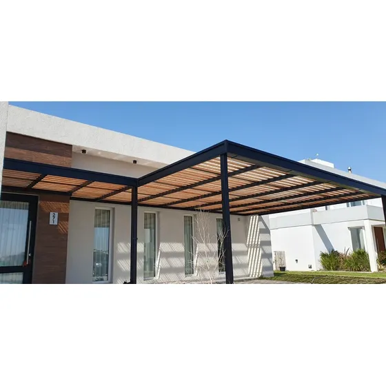 Techo Pérgola Hierro Madera Policarbonato Cochera Garage Dco