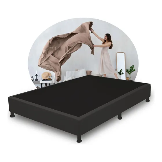 Danvar Base Cama De Lujo 1.40 1.90 matrimonial Color Negro