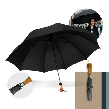 Guarda Chuva Automático Proteção Dupla Face Grande Reforçado Preto Liso