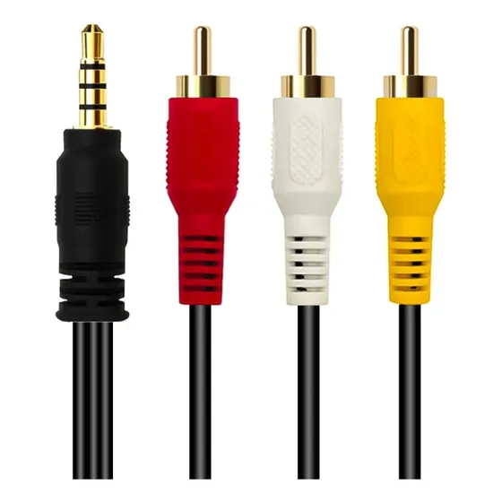 Cable Audio Estereo Plug 3.5mm Macho A Rca 5mts Audio Video