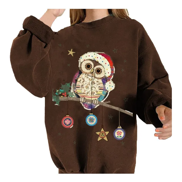 Sueter Navidad Para Mujer Manga Larga Cuello Redondo Capucha