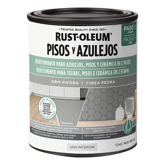 Revestimiento Para Pisos Paso 1 946ml Gris Piedra Rust Oleum