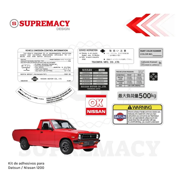 Adhesivos Datsun Nissan 1200
