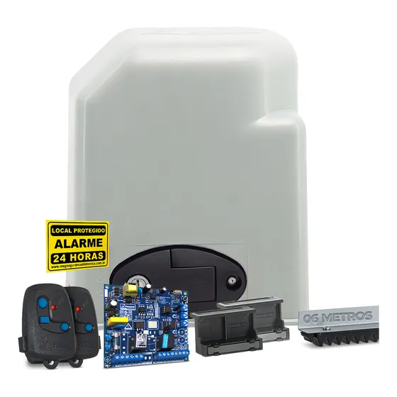 Kit Motor Deslizante Light 1/3 Hp 6m Peccinin Portão 500kg Cor Cinza Frequência 433mhz Tamanho Da Engrenagem Z14 220v
