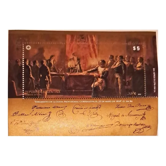Estampillas Arg Bloque Bicentenario Primera Junta 1810 Hb216