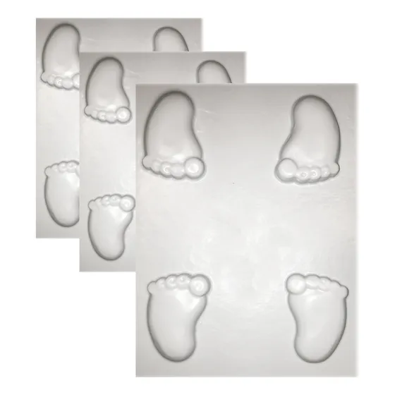 3 Pack Moldes Artenatura De Plástico Piecito Bebé Jabón