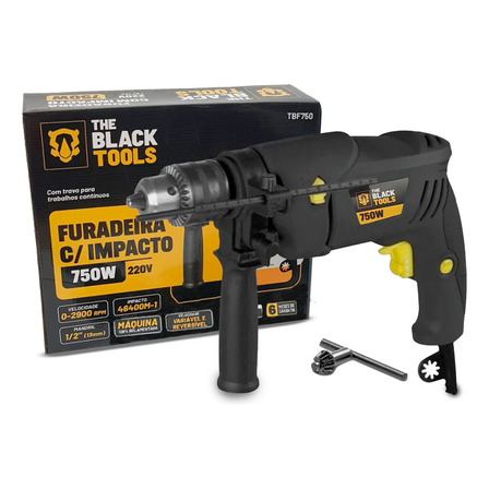 Furadeira De Impacto Profissional 1/2 Pol 13mm 750w Tbf750 The Black Tools Furadeira De Impacto Profissional 1/2 Pol 13mm 750w Tbf750 The Black Tools