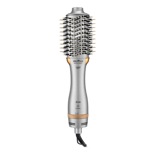 Escova Secador Britânia Bes33sd Compact 4 Em 1 Cor Prata E Dourado Escova Secador Britânia Bes33sd Compact 4 Em 1 Cor Prata E Dourado