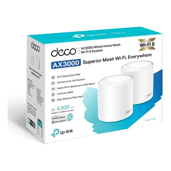 Deco X50 Tplink Ax3000 2 Pack Sistema Wi Fi 6 Mesh Para Casa