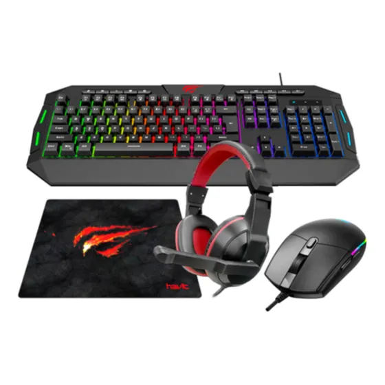 Combo Gaming En Teclado Mouse Pad Mouse Audífono Vit Hvkb
