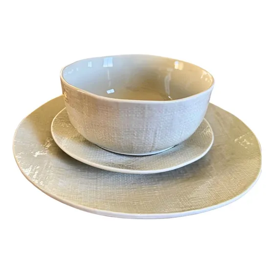 Juego De Vajilla Ceramica. 18 Piezas Plato Playo Hondo Bowl