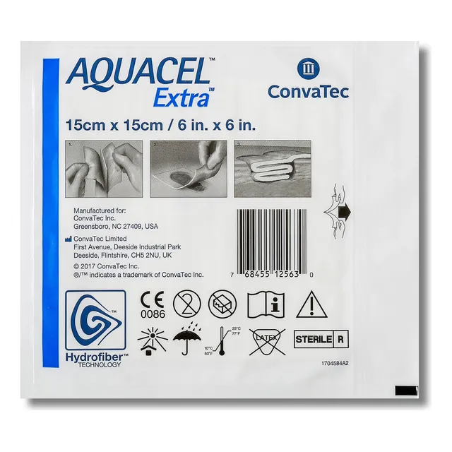 Aquacel Ag+ Extra (verde) 15 X 15cm (x 2 Unidades) Inc/envio