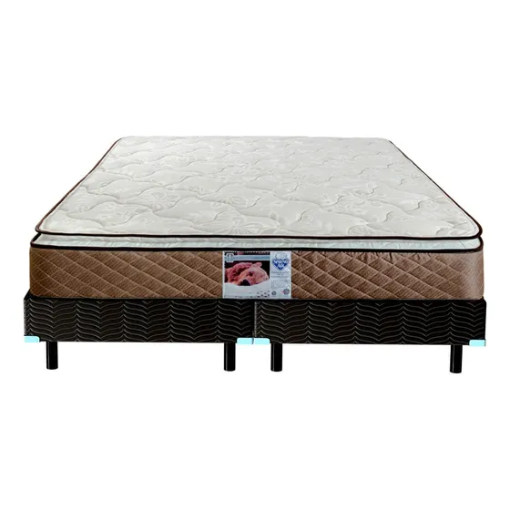 Colchón King Size + Box Spring Air Berkeley Sp Color Marrón/blanco