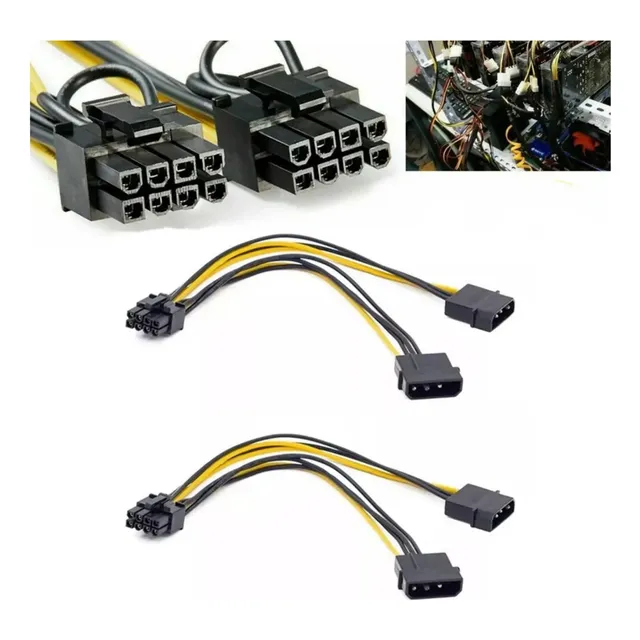 2pcs Cable Adaptador 20cm 2 Lp4 Molex A Pcie 6pin