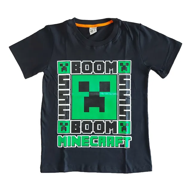 Remera Premium Minecraft Brilla Con Luz Negra Varios Colores