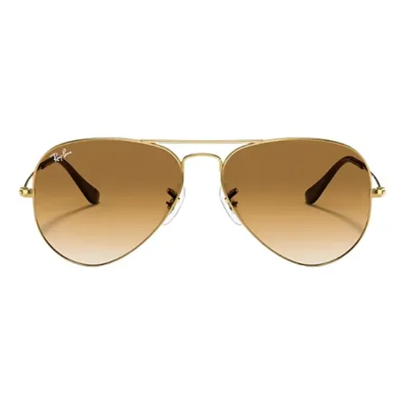 Óculos De Sol Aviador Premium Lente Cristal Uv400 Unissex Marrom/dourado Marrom-claro Dourado P=58mm
