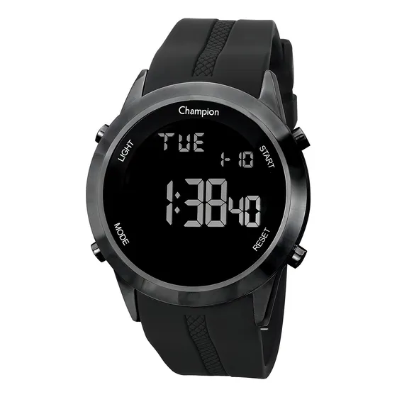 Relógio Masculino Champion Digital Esportivo com Pulseira em Silicone Borracha Confortável e Macia com Calendário Alarme e Cronometro Prova D´Agua 50 metros