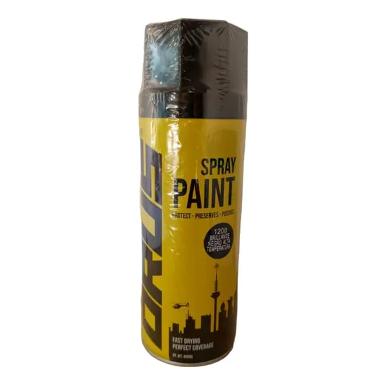 Pintura En Spray Negro Billante Alta Temperatura  400ml Orus