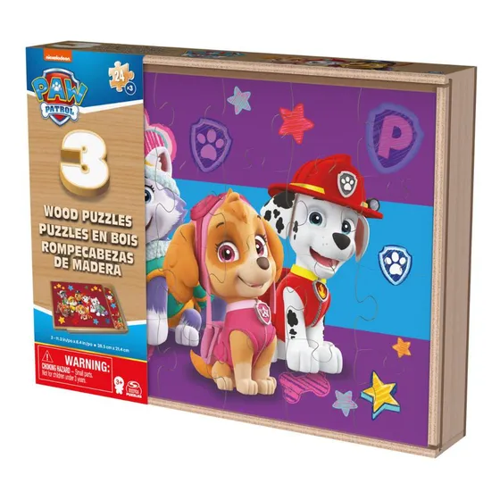 Rompecabezas De Madera 3 En 1 Paw Patrol Spin Master Games