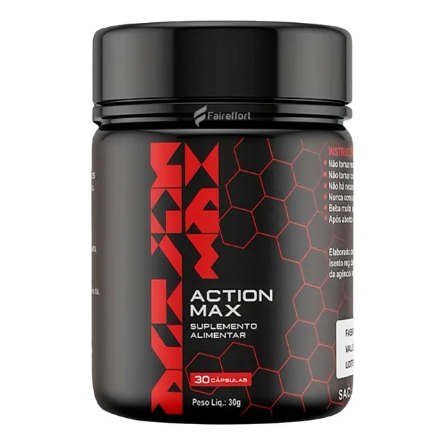 Action Max - 1 Pote Com 30 Capsulas - Original Com Nota