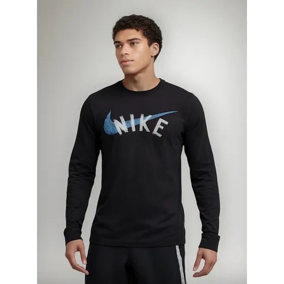 Sueter Nike Dri Fit Tee Ls Swoosh-negro