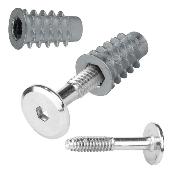 Tornillo Union Con Inserto De Madera Muebles 3.5 Cm 10 Pzas