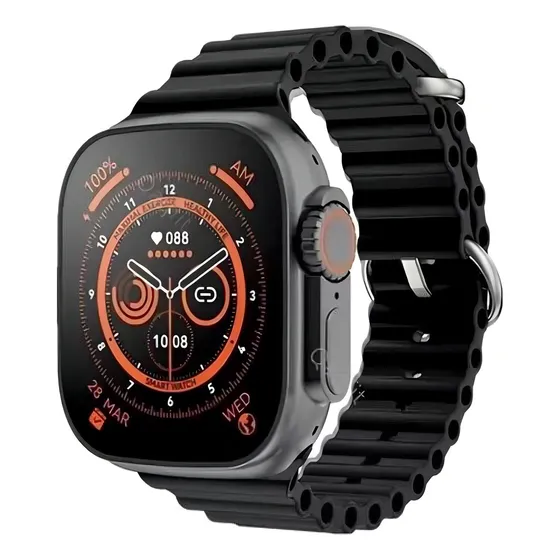 T800 Ultra Relógio Inteligente Série 8 Nfc Bluetooth Chamada Cor da caixa Preto Cor da pulseira Preto Cor do bisel Preto Desenho da pulseira OCEAN