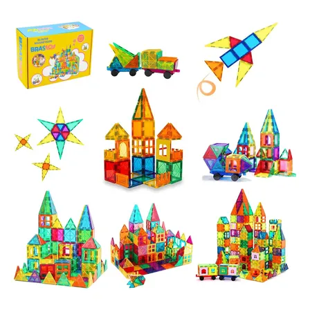 Brinquedo De Construção Blocos De Montar Magnéticos 65 Peças