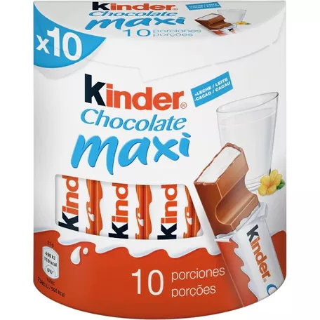 Barra Chocolate Kinder Maxi X10 210g Leche Golosinas
