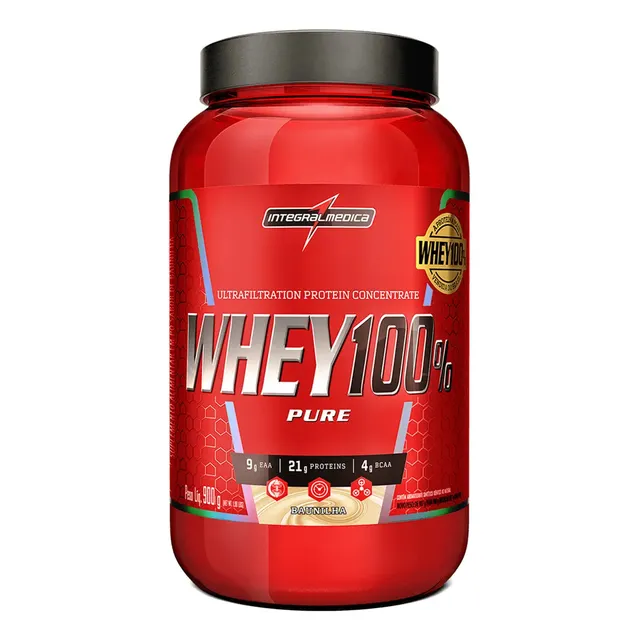 Whey 100% Pure Pote 900g Baunilha Integralmédica