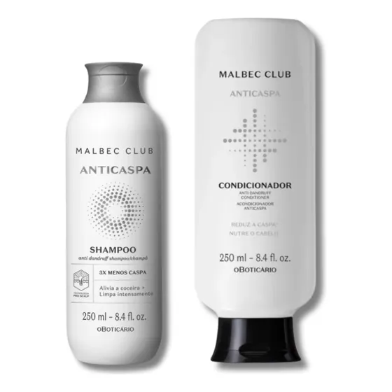 Combo Shampoo E Cond Anticaspa Malbec Club 250ml Cada