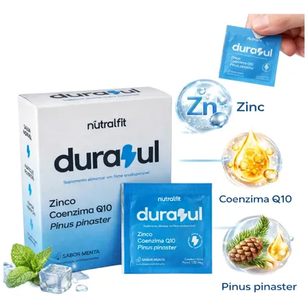 Durazul Nutralfit Novo Original 30 Filmes Zinco Coenzima Q10 Menta