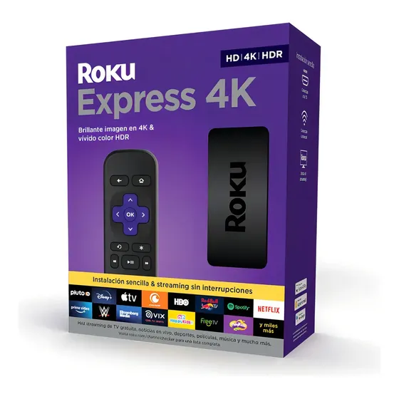 Roku Express 4k Dispositivo De Streaming Hd \u002F 4k \u002F Hdr Color Negro | Cuotas sin interés