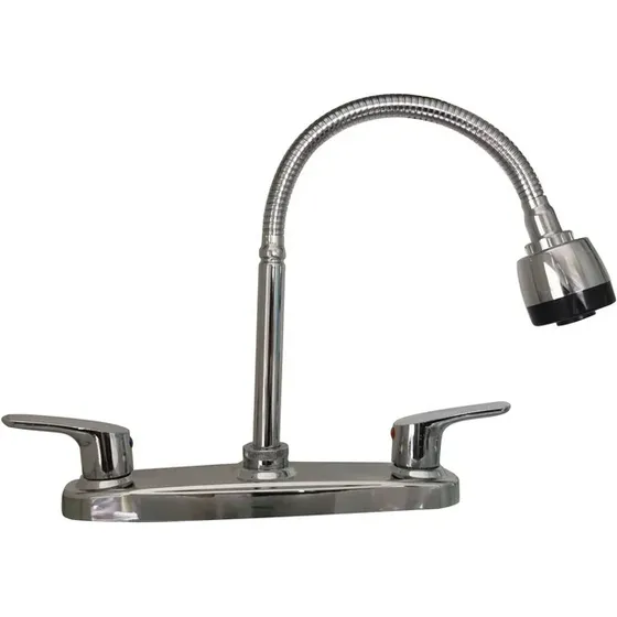 Llave Fregadero Cuello Flexible Maneral Palanca