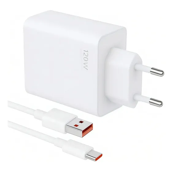 Cargador Turbo Charge 120W Tipo C Blanco Compatible Xiaomi POCO Redmi Realme | Cuotas sin interés