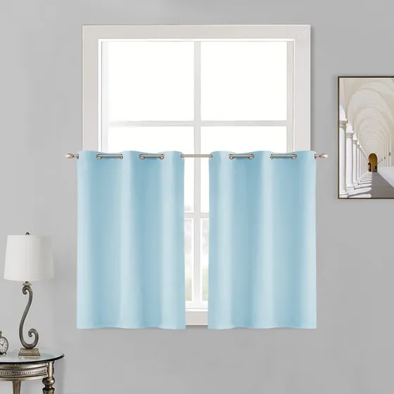 Keqiaosuocai Cortina S Color Azul Claro 36  Largo Para Niño