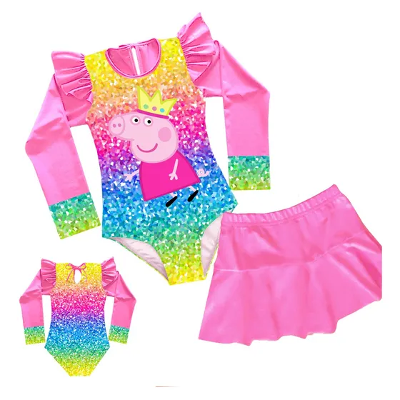 Bañador Traje De Baño Peppa Pig Con Falda 
