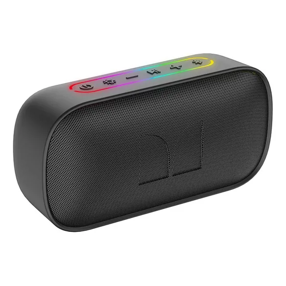 Bocina Portátil Bluetooth Monster Altavoz Subwoofer Impermeable Ipx7 Sonido Estéreo Rgb Caja De Luz Tf Usb Con Microfono Inalambrico Recargable Inalámbrico Negro